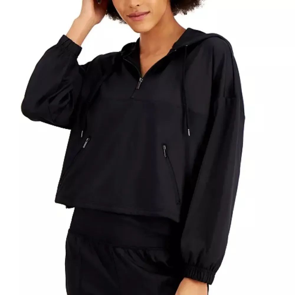 Ideology  Cropped Quarter-Zip Hoodie sz Lg